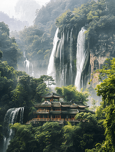 水流图片摄影照片_贵州黄果树大瀑布摄影图片