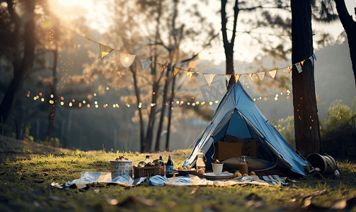 户外帐篷野餐