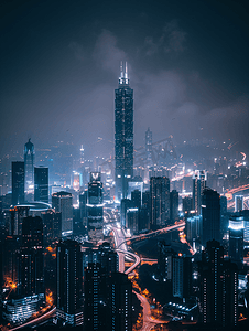 发达图片摄影照片_深圳福田夜景