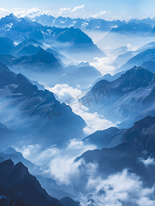 中国风群山摄影照片_山脉云海风景
