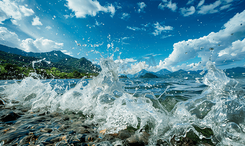 抚仙湖图片摄影照片_海浪浪花滇池