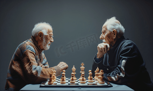 老年人下棋模特