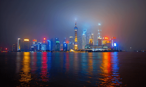 上海外滩城市摄影照片_上海夜景陆家嘴