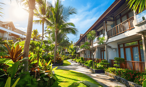 海边酒店摄影照片_印尼巴厘岛奢华度假酒店