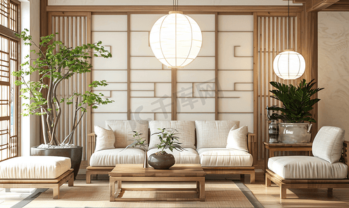日式原木风格客厅装修