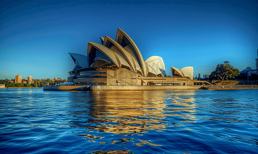 高端大气立体摄影照片_悉尼歌剧院城市