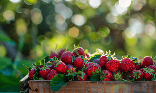 温室图片摄影照片_等待采摘的草莓