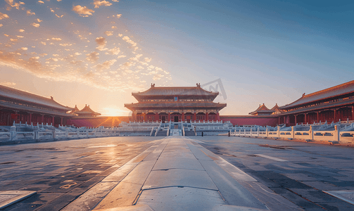 中国金色建筑摄影照片_北京故宫紫禁城景区摄影