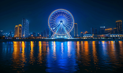 天津摩天轮天津夜景