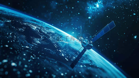 深蓝色星光闪耀流线线条卫星接收器背景18