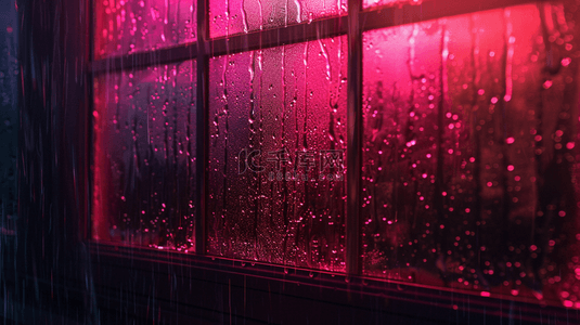 彩色灯光玻璃上雨季下雨的背景8