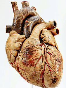 插画心脏摄影照片_心脏外部结构后下面观医疗照片