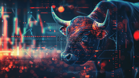 牛市头像背景图片_彩色金融股票牛市上升图标的背景10
