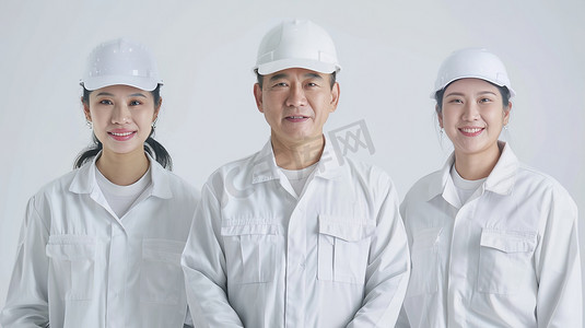 穿白色工作服的工人的摄影4高清摄影图
