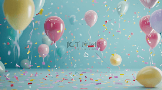 彩色气球彩带节日聚会的背景3