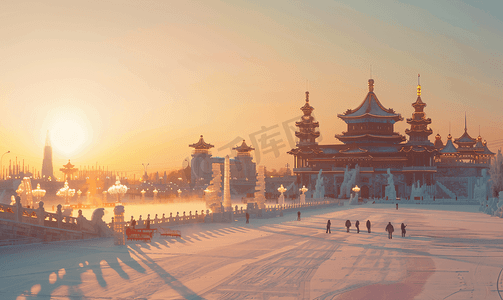 春节旅游海报摄影照片_哈尔滨冰雪大世界