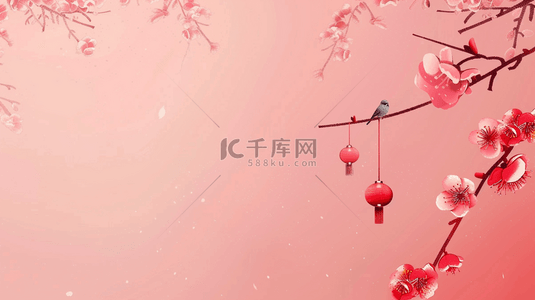 粉色中国风盛开的樱花背景19