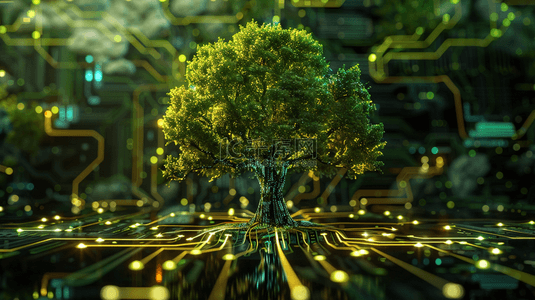 编程作品背景图片_绿色高科技数据编程树木的背景18
