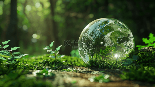 绿色森林里树木圆形圆球的背景11