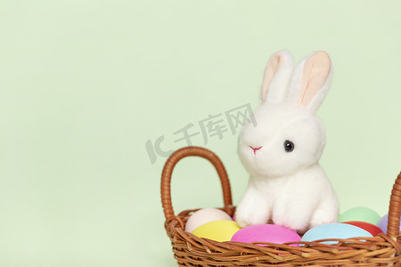 复活节兔子彩蛋绿色底图