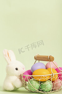 兔子彩蛋复活节绿色图片