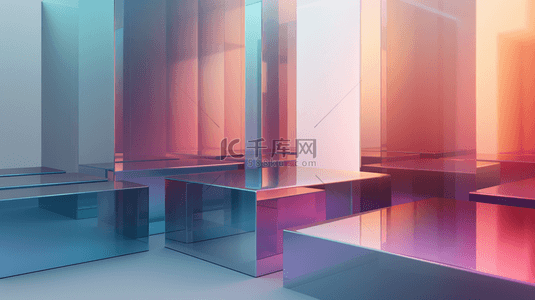 彩色晶莹透亮方块艺术抽象商务的背景14