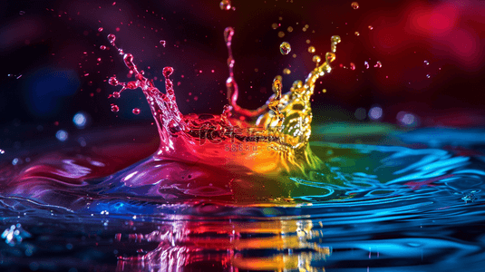 艺术水光背景图片_彩色水光水纹水珠飞溅的背景6