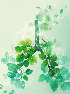 绿色简约世界防治哮喘日海报