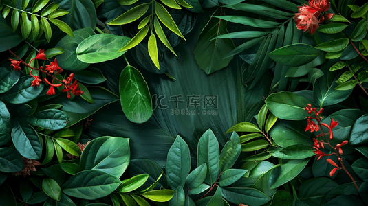 绿色植物叶子小清新装饰背景3