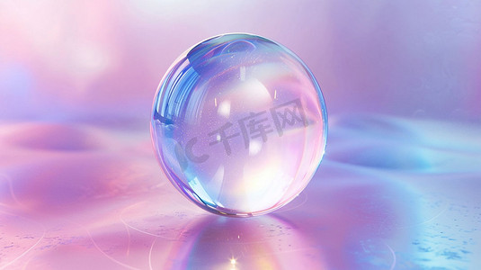 艺术彩色玻璃球立体描绘摄影照片