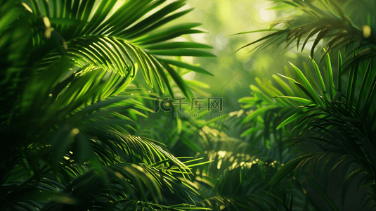 绿色森林里树叶叶片纹理的背景9