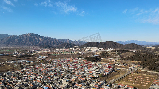 北京郊区密云村落房屋群航拍