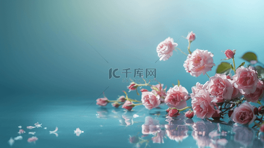 花朵叶子装饰背景图片_粉色花朵植物装饰小清新背景16