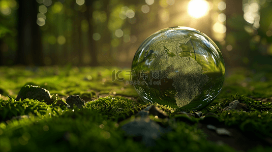 草坪草地背景图片_绿色森林里树木圆形圆球的背景16