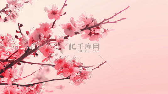 粉色中国风樱花背景图片_粉色中国风盛开的樱花背景7