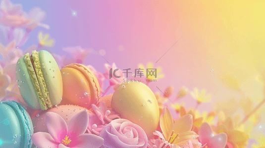 彩色梦幻缤纷彩蛋花朵的背景17