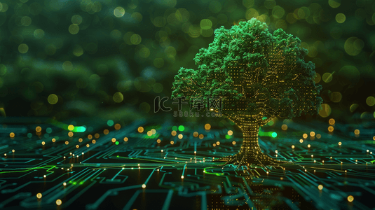 编程作品背景图片_绿色高科技数据编程树木的背景7