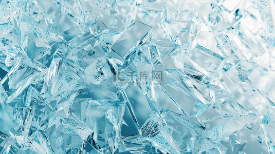 aigc冰花背景图片_蓝色冰块冰花形状的背景16