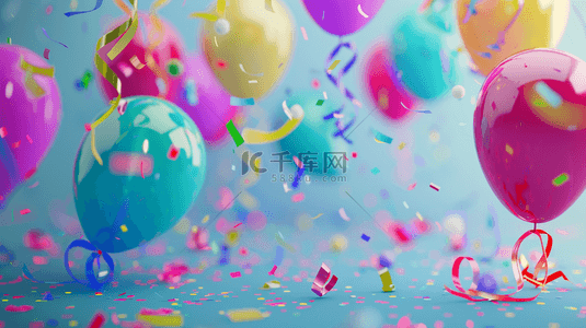聚会的背景背景图片_彩色气球彩带节日聚会的背景1