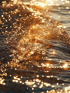金色波光粼粼的水面背景19