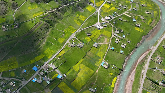 西藏索县加勤乡夏季高山草原自然风景航拍