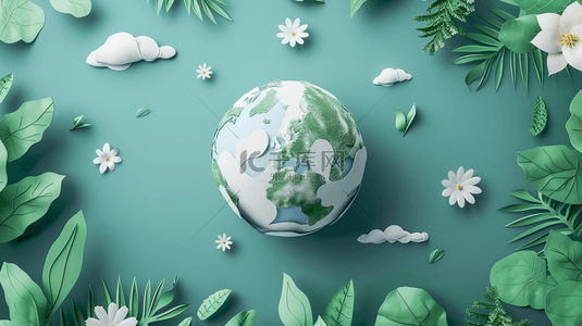 地球日绿色背景图片_绿色立体地球日绿植植物的背景1