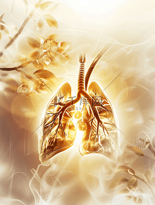 健康养生海报背景背景图片_肺呼吸内科