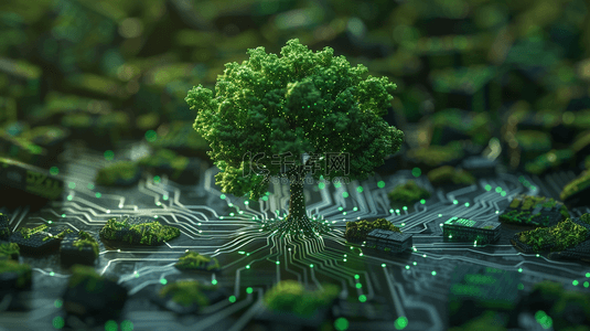绿色高科技数据编程树木的背景5