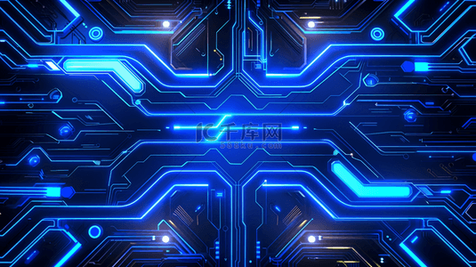 科技科幻边框背景图片_蓝色商务科技感边框背景6