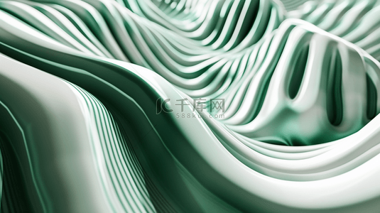 褶皱简约背景图片_绿色折叠曲线纹理背景11