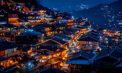 贵州苗寨摄影照片_西江苗寨夜景