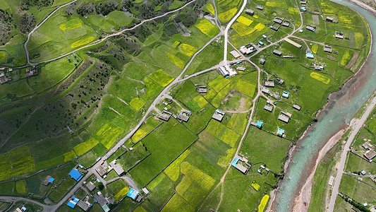 西藏索县加勤乡夏季高山草原自然风景航拍