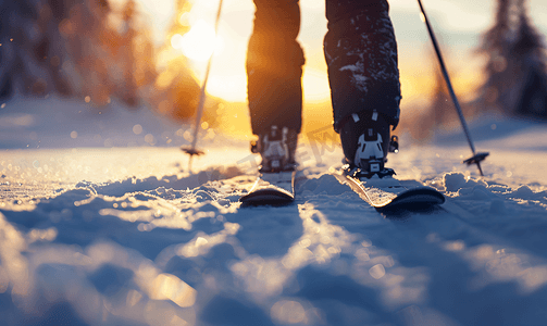 滑雪摄影照片_冬季的滑雪运动
