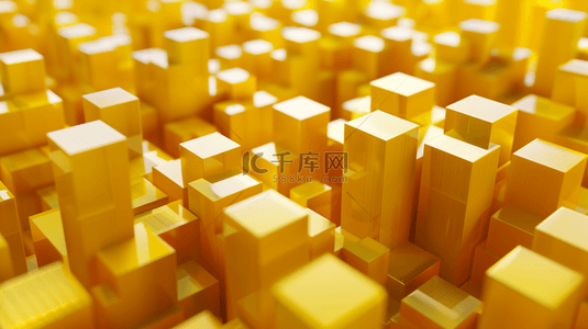 金色立方体商务科技感抽象背景19